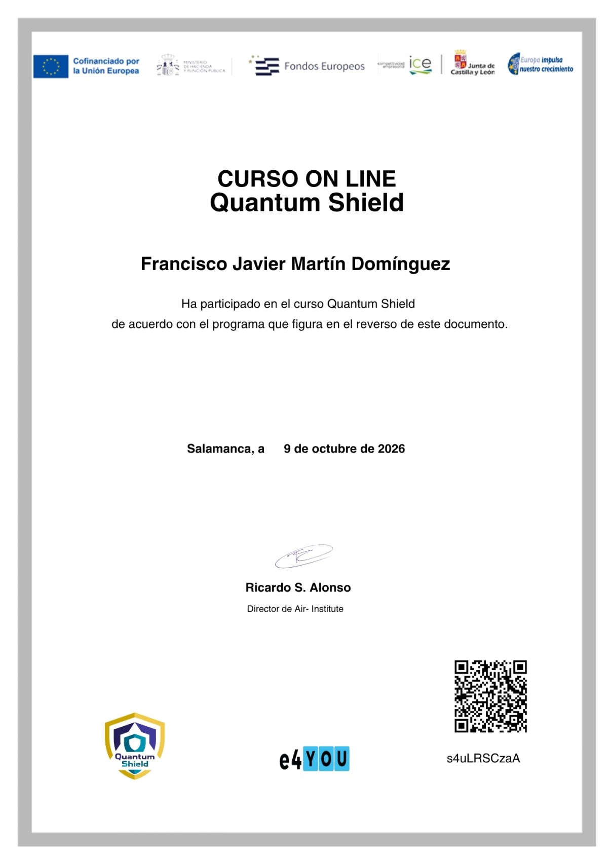 Ciberseguridad de Futuro: La Certificación Quantum Shield llega a rmj22.com para Proteger al Comercio Local y PYMES.En un entorno digital en constante evolución, la seguridad de la información y la confianza de nuestros clientes son pilares fundamentales. Hoy nos complace anunciar que en rmj22.com hemos dado un paso estratégico hacia adelante: Francisco Javier Martín Domínguez ha completado con éxito la certificación en el Curso On Line Quantum Shield (emitido con fecha 9 de octubre de 2026 y respaldado por entidades de referencia como Air-Institute, e4YOU, ICE Castilla y León y Fondos Europeos).&nbsp; Este logro reafirma nuestro compromiso inquebrantable de brindar a nuestros clientes —comercio de proximidad, autónomos y pequeñas empresas— un servicio de consultoría digital a la vanguardia tecnológica y con los más altos estándares de protección.&nbsp; ¿En qué consiste la certificación Quantum Shield?El programa formativo Quantum Shield aborda uno de los grandes retos tecnológicos de la próxima década: la transición de la ciberseguridad tradicional hacia la ciberseguridad post-cuántica (PQC).&nbsp; El temario oficial del curso profundiza en aspectos clave como:&nbsp; Odev Regev, la computación cuántica y la ciberseguridad: Análisis de los avances matemáticos y algorítmicos que transformarán los métodos de cifrado actuales.&nbsp; Del QDay a la Implementación de la PQC (Criptografía Post-Cuántica): Estrategias de preparación y migración defensiva frente a los riesgos que supondrá el momento en que los ordenadores cuánticos puedan romper los cifrados convencionales.&nbsp; ¿Por qué es clave esta certificación para la consultoría en rmj22.com?Para rmj22.com, contar con especialistas certificados en criptografía y ciberseguridad de última generación nos permite:&nbsp; Anticipación tecnológica: No solo solucionamos los problemas de hoy, sino que diseñamos arquitecturas digitales preparadas para las amenazas de mañana.&nbsp; Garantía y solvencia técnica: Respaldados por instituciones de desarrollo e innovación europea y regional, aplicamos metodologías auditadas y rigurosas.&nbsp; Integración en proyectos de digitalización: Trasladamos conceptos complejos de seguridad a soluciones prácticas en la creación de páginas web, plataformas e-commerce, posicionamiento y gestión de activos digitales.¿Qué beneficios aporta al Comercio Local y a las PYMES?Existe la falsa creencia de que la ciberseguridad avanzada o la computación cuántica son temas exclusivos de multinacionales. La realidad es que las pequeñas empresas y comercios locales son a menudo los objetivos más vulnerables ante ciberataques.&nbsp; Gracias a la integración del conocimiento Quantum Shield en nuestras soluciones, nuestros clientes se benefician de:&nbsp; Protección de Datos Sensibles y Clientes:Asegurar que los datos de pago, agendas de clientes y comunicaciones comerciales permanezcan estrictamente confidenciales y protegidos con estándares de cifrado robustos.Blindaje de Tiendas Online y Sitios Web (WordPress y E-Commerce):Implementación de políticas de seguridad, gestión de certificados y defensas activas ante posibles vulnerabilidades y filtraciones de datos.Continuidad de Negocio:Aprender a prevenir incidentes que puedan paralizar la actividad comercial o suponer pérdidas financieras y reputacionales.Confianza y Reputación de Marca:Ofrecer a los consumidores la tranquilidad de que están interactuando y comprando en una plataforma respaldada por consultores formados en las últimas tecnologías de protección.&nbsp; Mirando al Futuro Digital con SeguridadEn rmj22.com entendemos la digitalización como un camino integral donde la visibilidad, la innovación y la ciberseguridad caminan de la mano. Continuamos invirtiendo en formación especializada para ofrecer la máxima tranquilidad a los comercios y PYMES que confían en nosotros día a día.&nbsp; ¿Quieres reforzar la seguridad de tu sitio web o proyecto digital?Ponte en contacto con nosotros en rmj22.com y te ayudaremos a construir una presencia digital sólida, moderna y&nbsp;segura.